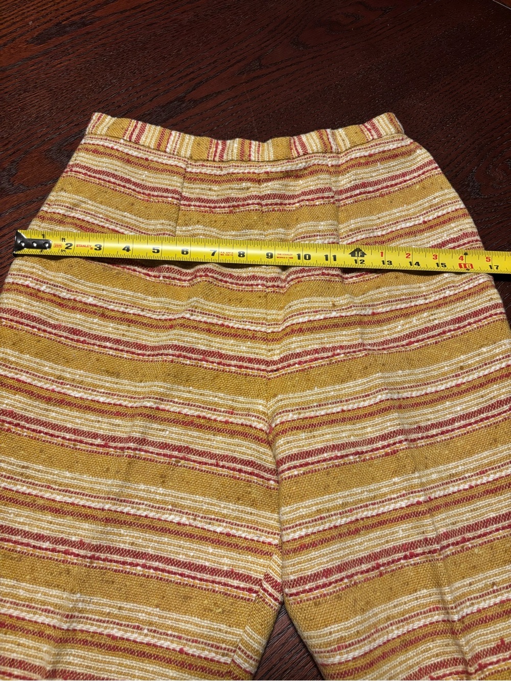 Vintage Pendleton Mustard Yellow Striped Wide-Leg Virgin Wool Pants - Picture 6 of 9